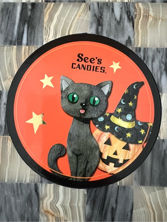 See’s Candies Other - See’s Candies Halloween Chocolate Box Black Cat and Jack-o-Lantern